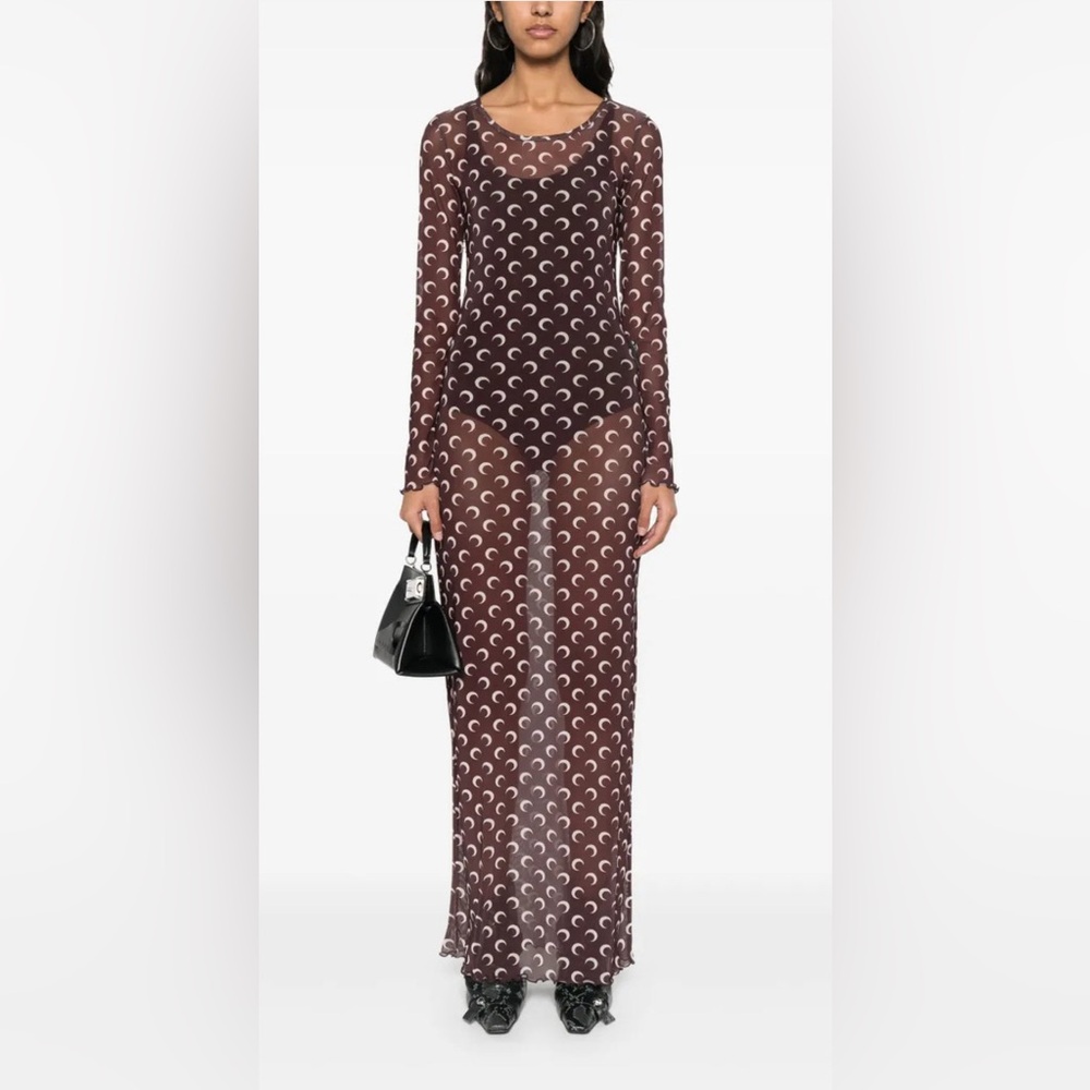 Marine Serre - Half moon sheer dress